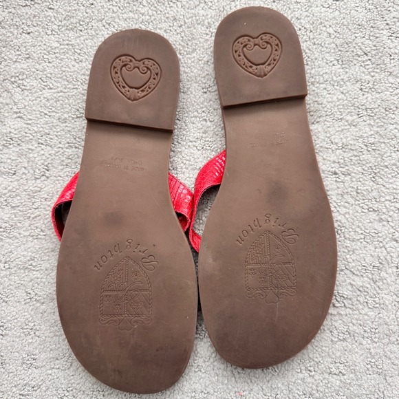 Brighton Red Heart Thong Sandals Flip Flops Women Size 9.5 - Picture 8 of 9